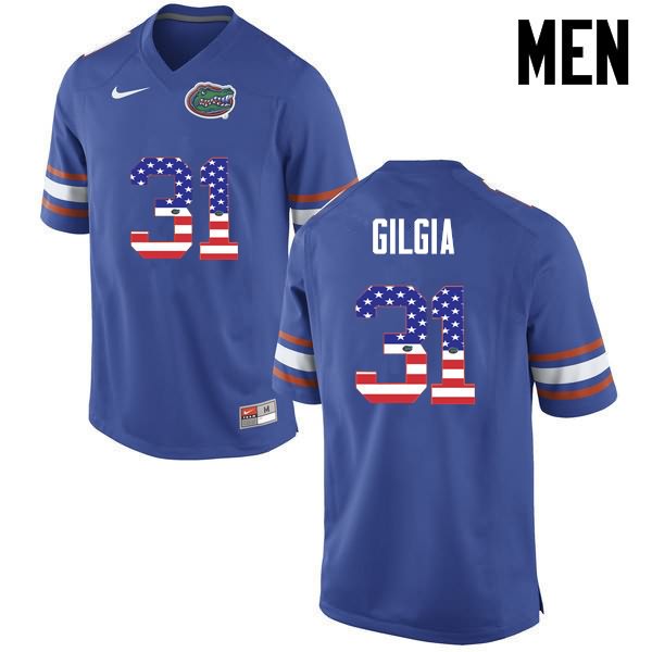 Men's NCAA Florida Gators Anthony Gigla #31 Stitched Authentic USA Flag Fashion Nike Blue College Football Jersey OOV4465RP